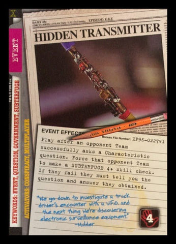 X-Files CCG | Hidden Transmitter XF96-0227v1  | The Nerd Merchant