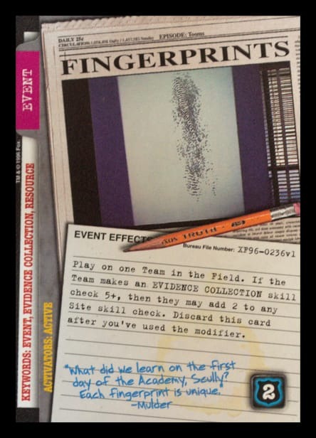 X-Files CCG | Fingerprints XF96-0236v1  | The Nerd Merchant