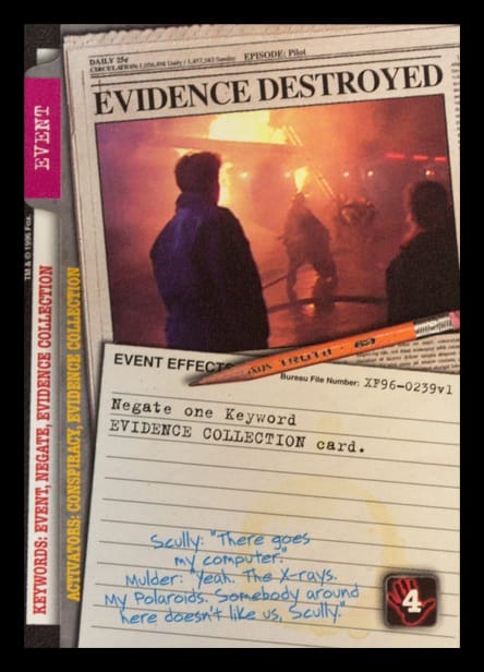 X-Files CCG | Evidence Destroyed XF96-0239v1  | The Nerd Merchant