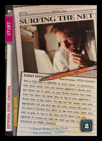 X-Files CCG | Surfing The Net XF96-0240v1  | The Nerd Merchant