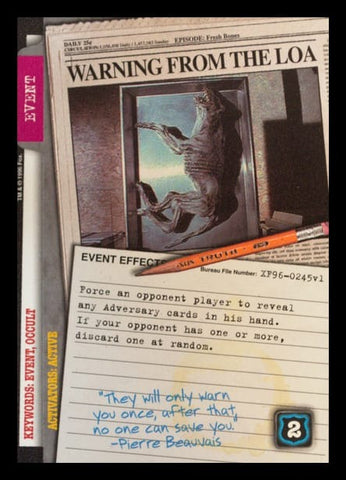 X-Files CCG | Warning from the Loa XF96-0245v1  | The Nerd Merchant