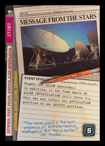X-Files CCG | Message from the Stars XF96-0247v1  | The Nerd Merchant