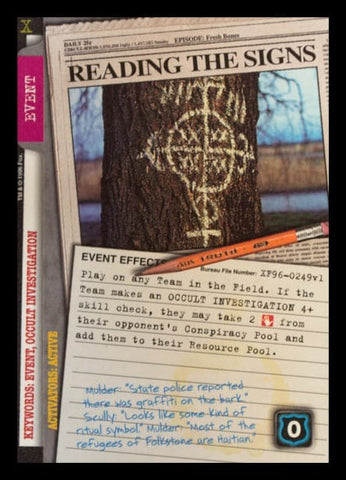 X-Files CCG | Reading the Signs XF96-0249v1  | The Nerd Merchant