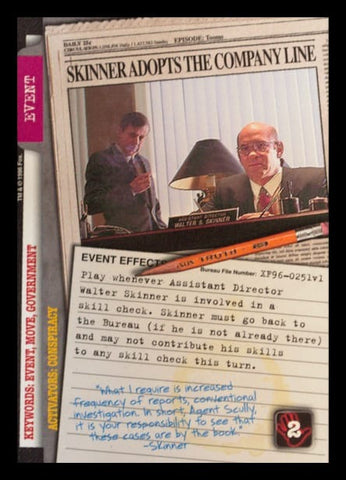 X-Files CCG | Skinner Adopts The Company Line XF96-0251v1  | The Nerd Merchant