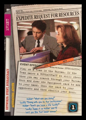 X-Files CCG | Expedite Request For Resources XF96-0255v1  | The Nerd Merchant