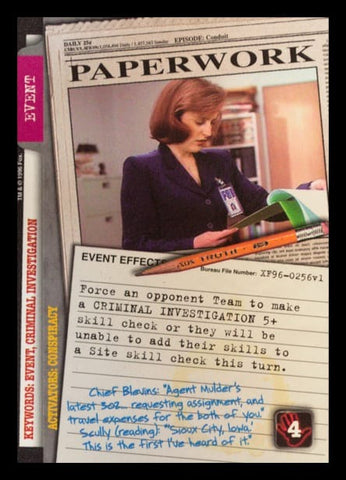 X-Files CCG | Paperwork XF96-0256v1  | The Nerd Merchant