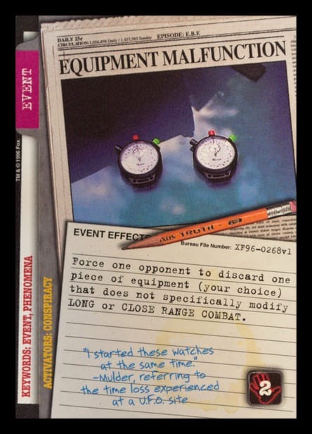 X-Files CCG | Equipment Malfunction XF96-0268v1  | The Nerd Merchant
