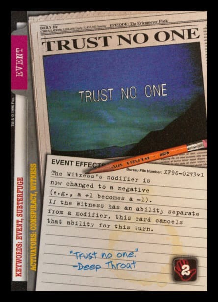 X-Files CCG | Trust No One XF96-0273v1  | The Nerd Merchant