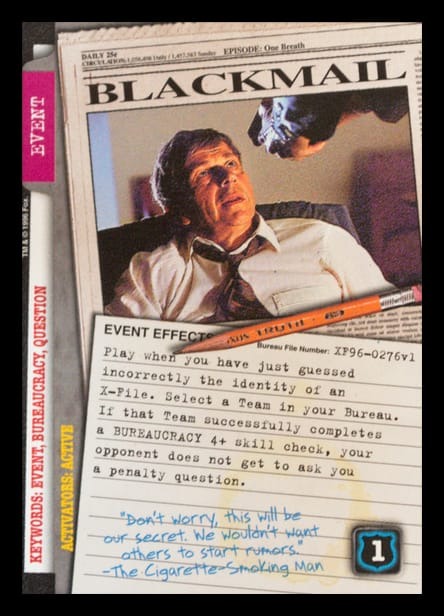 X-Files CCG | Blackmail XF96-0276v1  | The Nerd Merchant