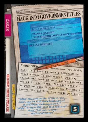 X-Files CCG | Hack into Government Files XF96-0278v1  | The Nerd Merchant