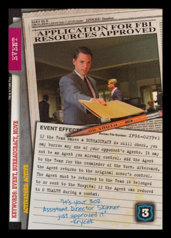 X-Files CCG | Application for F.B.I. Resources Approved XF96-0279v1  | The Nerd Merchant