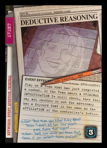 X-Files CCG | Deductive Reasoning XF96-0285v1  | The Nerd Merchant