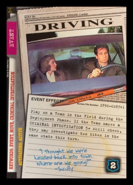 X-Files CCG | Driving XF96-0287v1  | The Nerd Merchant