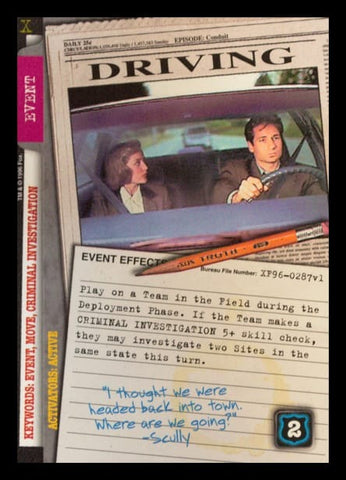 X-Files CCG | Driving XF96-0287v1  | The Nerd Merchant