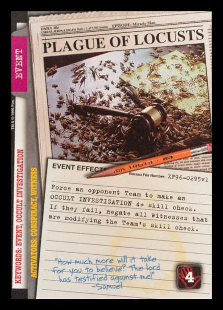 X-Files CCG | Plague of Locusts XF96-0295v1  | The Nerd Merchant