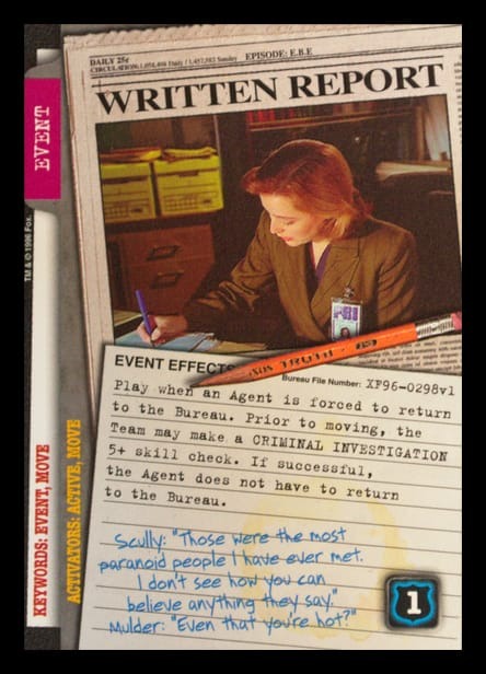 X-Files CCG | Written Report XF96-0298v1  | The Nerd Merchant