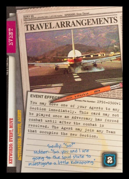 X-Files CCG | Travel Arrangements XF96-0300v1  | The Nerd Merchant