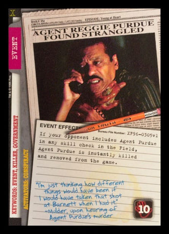 X-Files CCG | Agent Reggie Purdue Found Strangled XF96-0305v1  | The Nerd Merchant