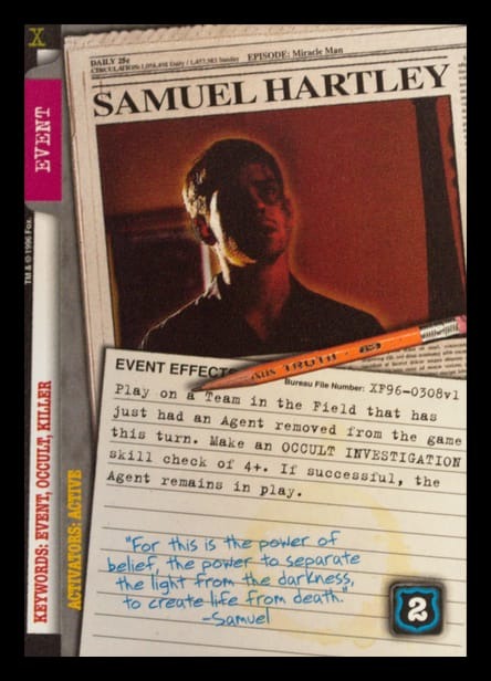 X-Files CCG | Samuel Hartley XF96-0308v1  | The Nerd Merchant
