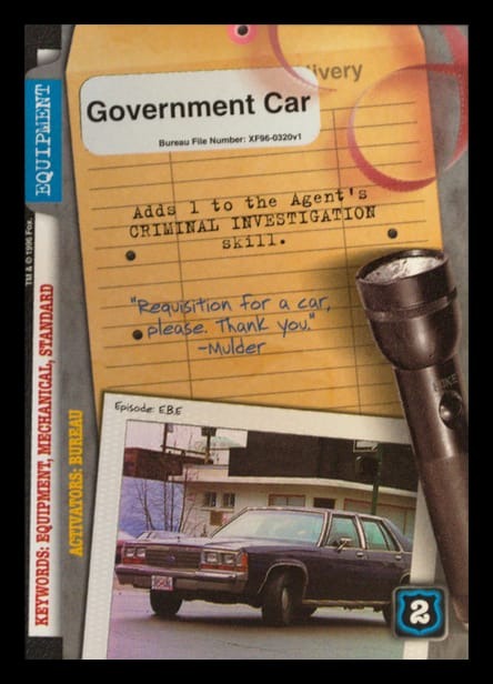X-Files CCG | Government Car XF96-0320v1  | The Nerd Merchant