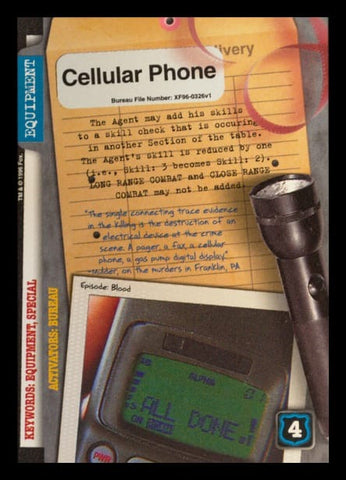 X-Files CCG | Cellular Phone XF96-0326v1  | The Nerd Merchant