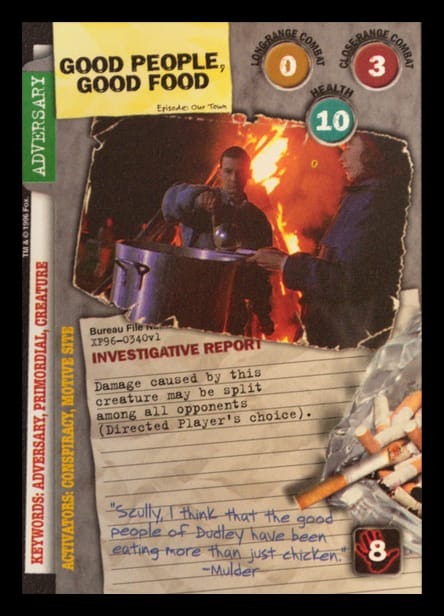 X-Files CCG | Good People, Good Food XF96-0340v1  | The Nerd Merchant