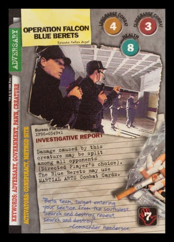 X-Files CCG | Operation Falcon Blue Berets XF96-0349v1  | The Nerd Merchant