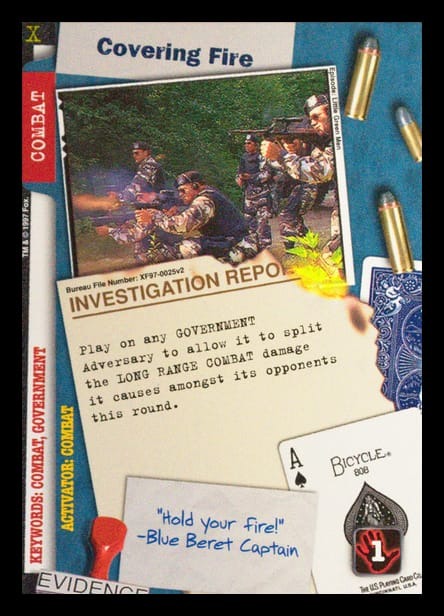 X-Files CCG | Covering Fire XF97-0025v2  | The Nerd Merchant
