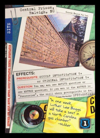 X-Files CCG | Central Prison, Raleigh, NC XF97-0051v2  | The Nerd Merchant