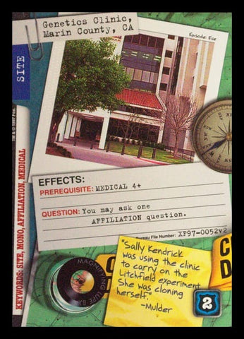 X-Files CCG | Genetics Clinic, Marin County, CA XF97-0052v2  | The Nerd Merchant