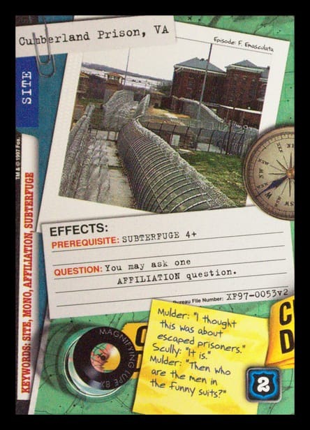 X-Files CCG | Cumberland Prison, VA XF97-0053v2  | The Nerd Merchant