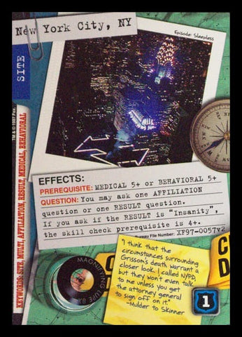 X-Files CCG | New York City, NY XF97-0057v2  | The Nerd Merchant