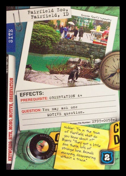 X-Files CCG | Fairfield Zoo, Fairfield, ID XF97-0058v2  | The Nerd Merchant