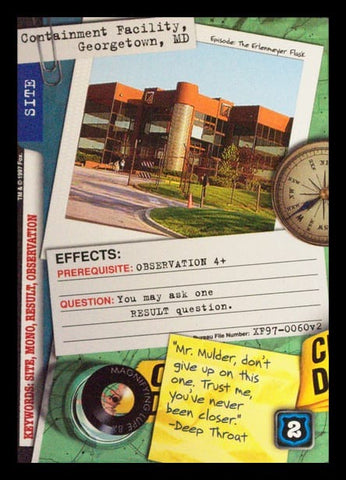 X-Files CCG | Containment Facility, Georgetown, MD XF97-0060v2  | The Nerd Merchant