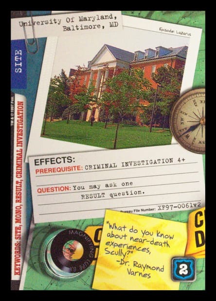 X-Files CCG | University Of Maryland, Baltimore, MD XF97-0061v2  | The Nerd Merchant