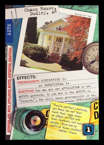 X-Files CCG | Chaco House, Dudley, AR XF97-0062v2  | The Nerd Merchant