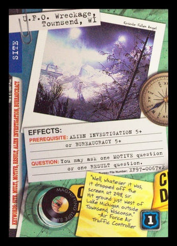X-Files CCG | U.F.O. Wreckage, Townsend, WI XF97-0067v2  | The Nerd Merchant