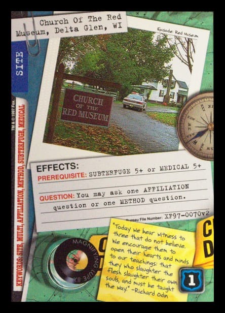 X-Files CCG | Church Of The Red Museum, Delta Glen, WI XF97-0070v2  | The Nerd Merchant