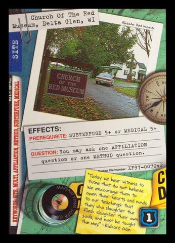X-Files CCG | Church Of The Red Museum, Delta Glen, WI XF97-0070v2  | The Nerd Merchant
