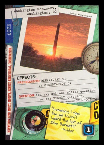 X-Files CCG | Washington Monument, Washington, DC XF97-0072v2  | The Nerd Merchant