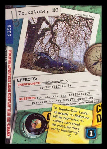X-Files CCG | Folkstone, NC XF97-0081v2  | The Nerd Merchant