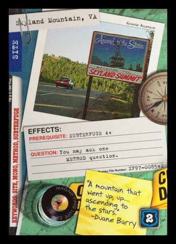 X-Files CCG | Skyland Mountain, VA XF97-0085v2  | The Nerd Merchant