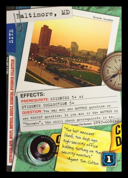 X-Files CCG | Baltimore, Maryland XF97-0086v2  | The Nerd Merchant