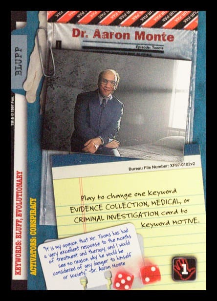X-Files CCG | Dr. Aaron Monte XF97-0102v2  | The Nerd Merchant