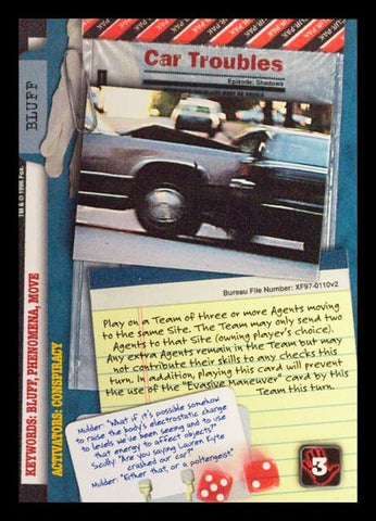 X-Files CCG | Car Troubles XF97-0110v2  | The Nerd Merchant