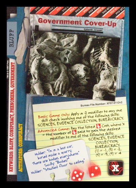 X-Files CCG | Government Cover-Up XF97-0112v2  | The Nerd Merchant