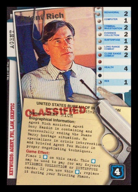 X-Files CCG | Agent Rich XF97-0165v2  | The Nerd Merchant