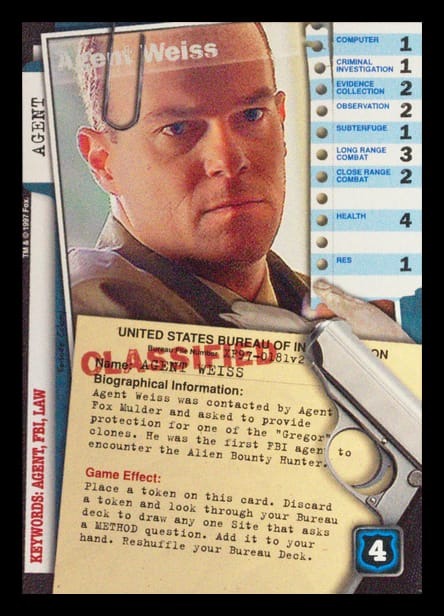 X-Files CCG | Agent Weiss XF97-0181v2  | The Nerd Merchant