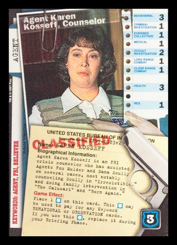X-Files CCG | Agent Karen Kosseff, Counselor XF97-0183v2  | The Nerd Merchant