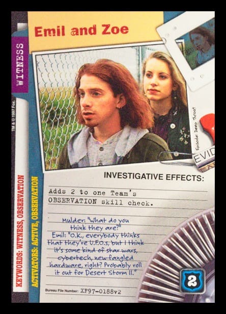 X-Files CCG | Emil And Zoe XF97-0188v2  | The Nerd Merchant